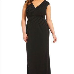 Adrianna Papell Plus Cap Sleeve Beaded Gown